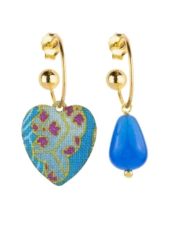 Orecchini Hoop Cuore Azzurro