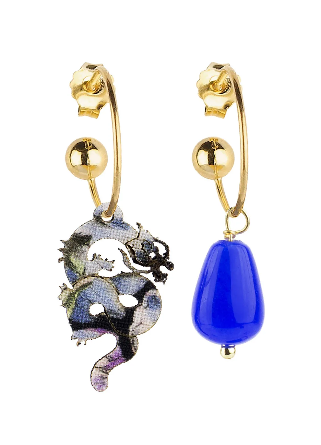 Orecchini Hoop Drago Blu