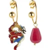 Orecchini Hoop Drago Rubino