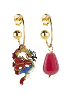 Orecchini Hoop Drago Rubino