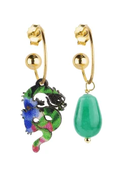 Orecchini Hoop Drago Verde