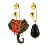 Orecchini Hoop Elefante Nero