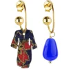Orecchini Hoop Kimono Blu