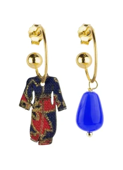 Orecchini Hoop Kimono Blu