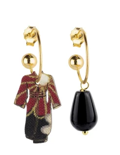 Orecchini Hoop Kimono Nero