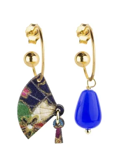 Orecchini Hoop Ventaglio Blu