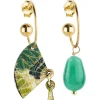 Orecchini Hoop Ventaglio Verde