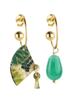 Orecchini Hoop Ventaglio Verde