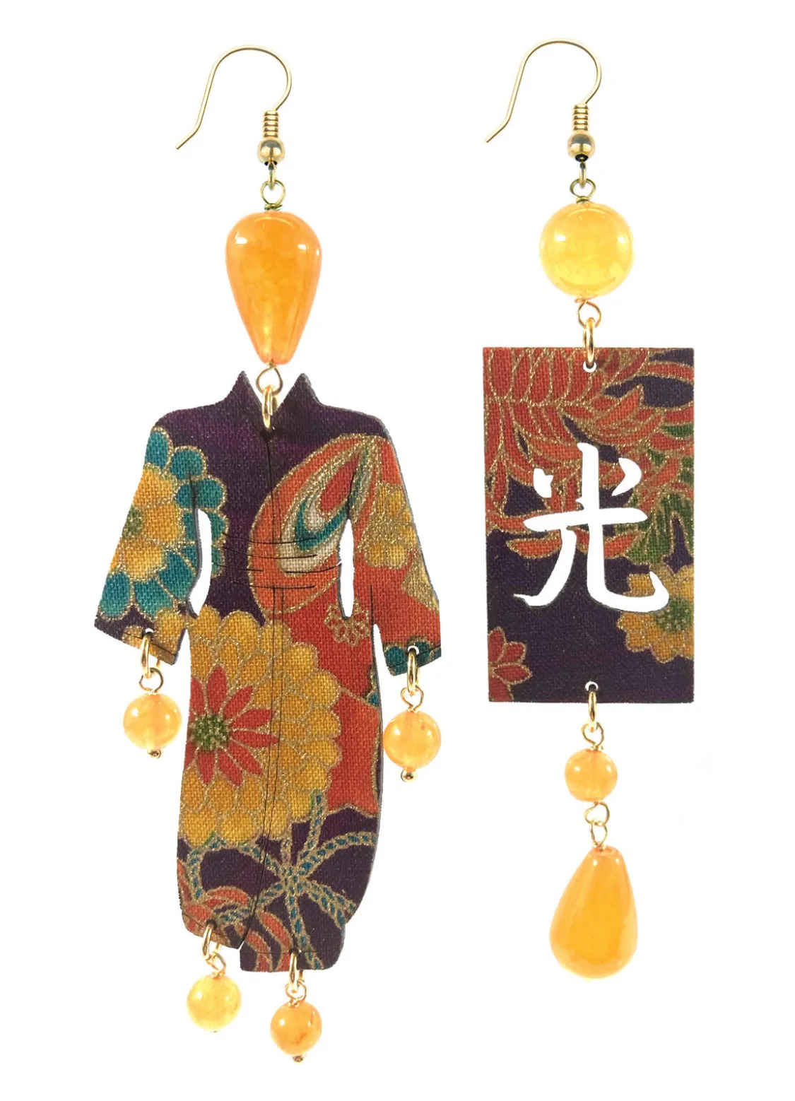 Orecchini Kimono Grande Arancio
