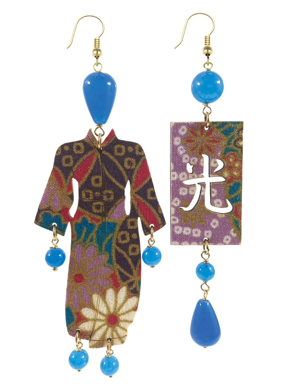 Orecchini Kimono Grande Azzurro