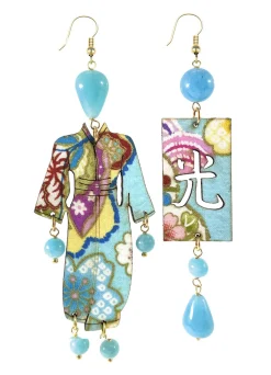 Orecchini Kimono Grande Celeste Sfumato