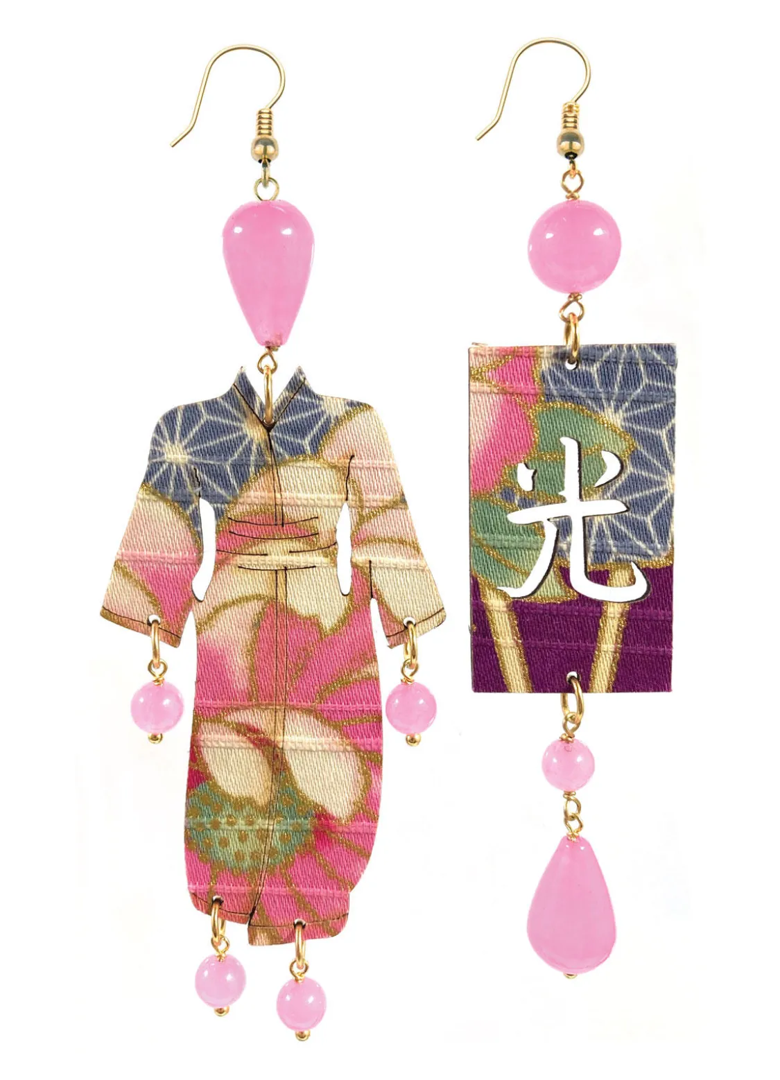 Orecchini Kimono Grande Rosa Fluo