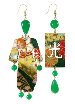 Orecchini Kimono Grande Verde
