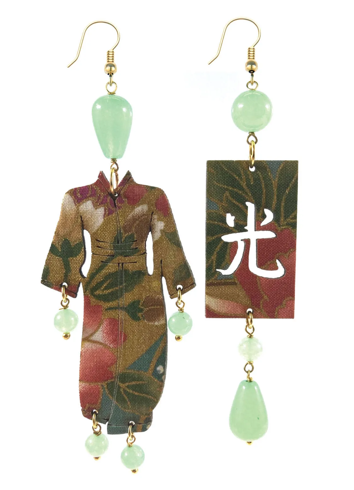 Orecchini Kimono Grande Verde Giada