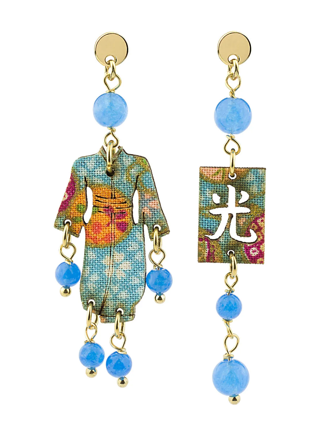 Orecchini Kimono Mini Azzurro