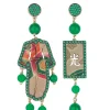 Orecchini Kimono Must Tessuto Verde