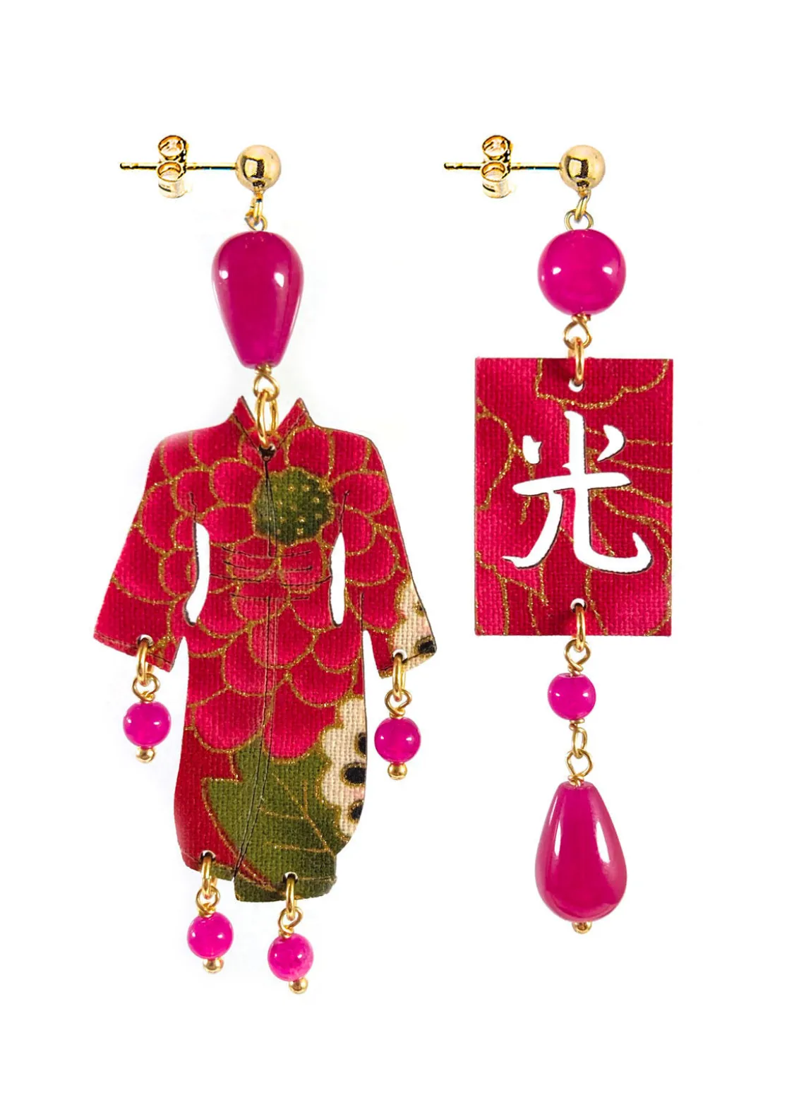 Orecchini Kimono Piccolo Fucsia