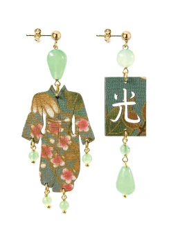 Orecchini Kimono Piccolo Verde Giada