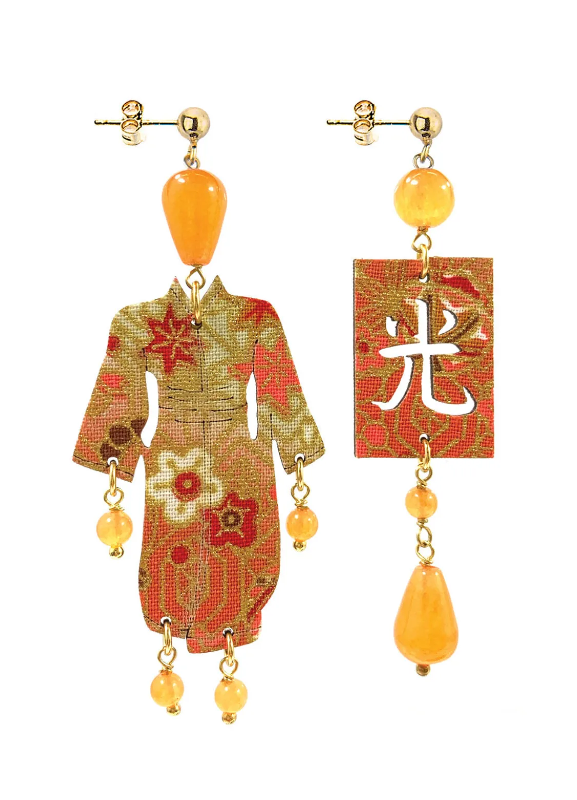 Orecchini Kimono Piccolo Arancio