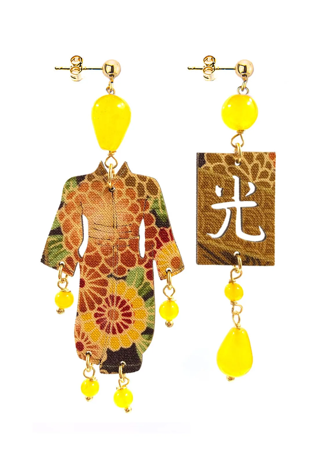 Orecchini Kimono Piccolo Giallo