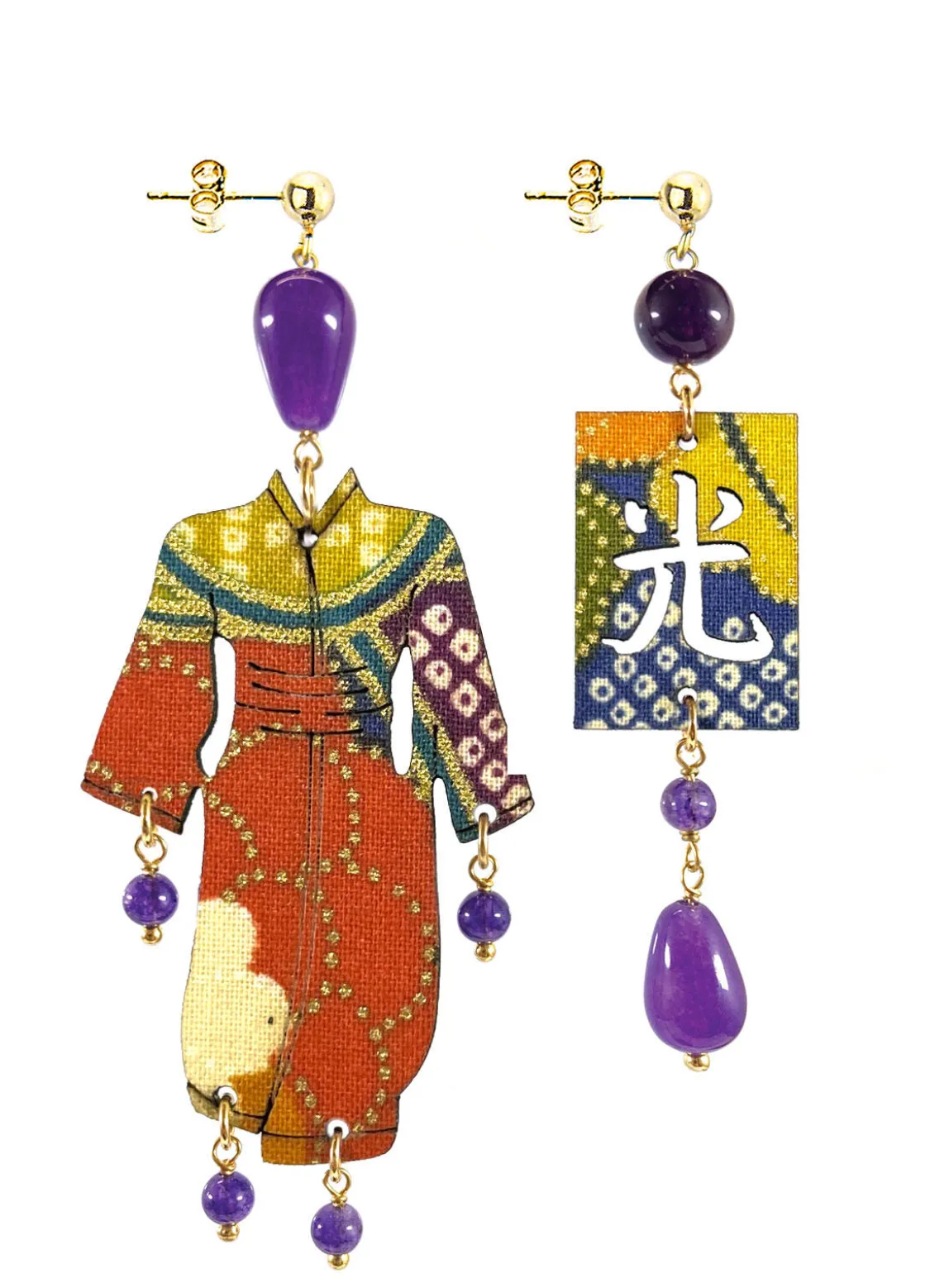 Orecchini Kimono Piccolo Viola