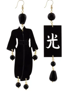 Orecchini Kimono Plexi Grande Nero