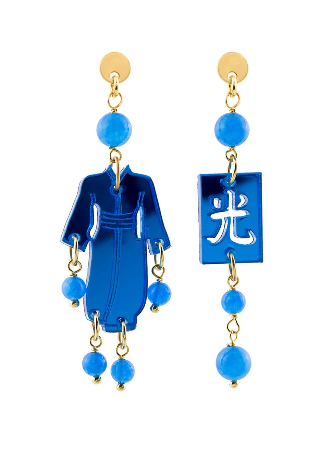 Orecchini Kimono Plexi Mini Azzurro