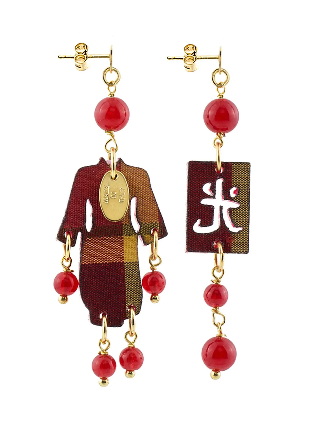 Orecchini Kimono Plexi Mini Rubino