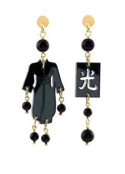 Orecchini Kimono Plexi Mini Nero