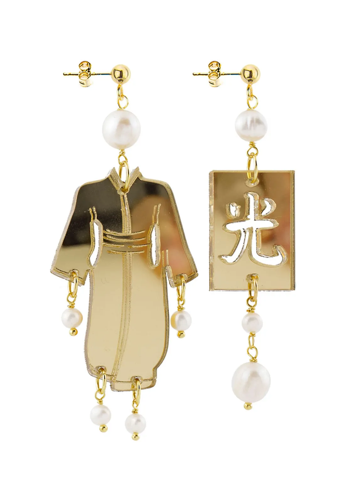 Orecchini Kimono Plexi Piccolo Oro