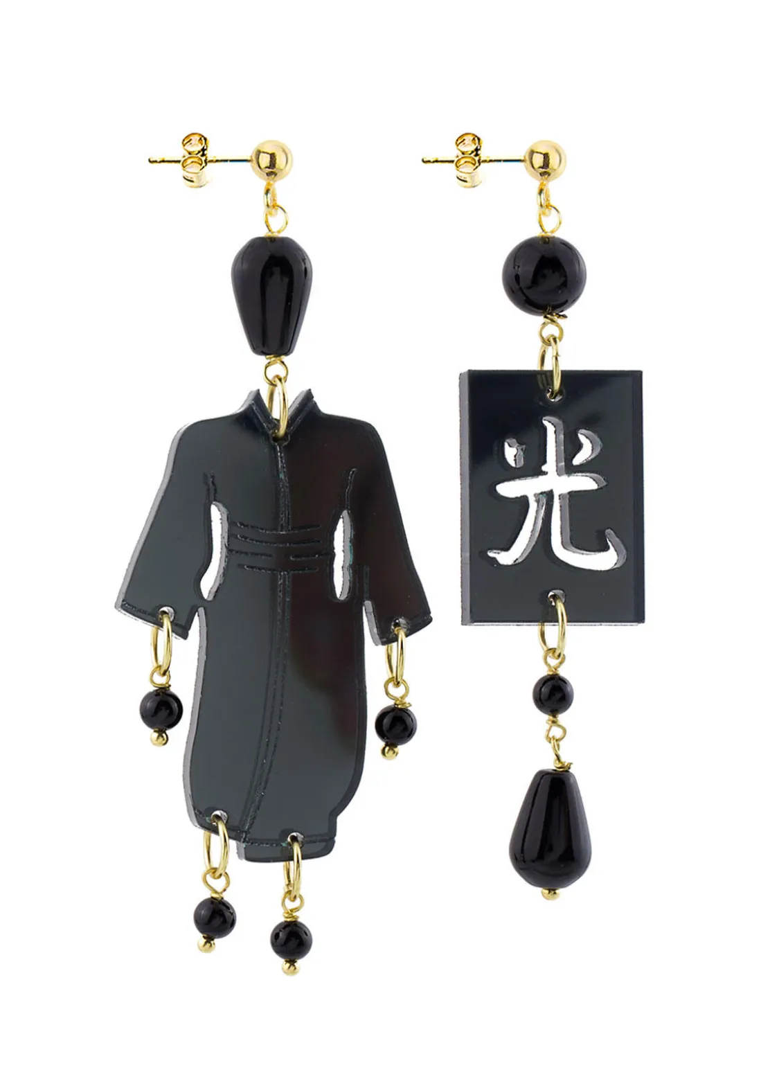 Orecchini Kimono Plexi Piccolo Nero