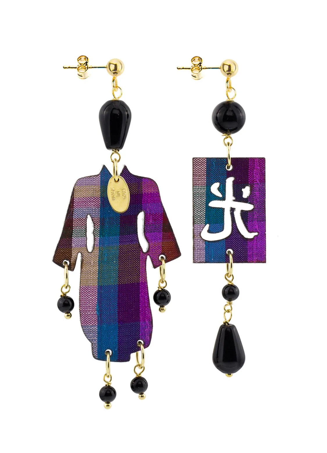 Orecchini Kimono Plexi Piccolo Nero
