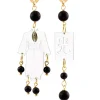 Orecchini Kimono Plexi Trasparente Mini Nero