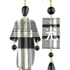 Orecchini Kimono Quadretto Grande Nero