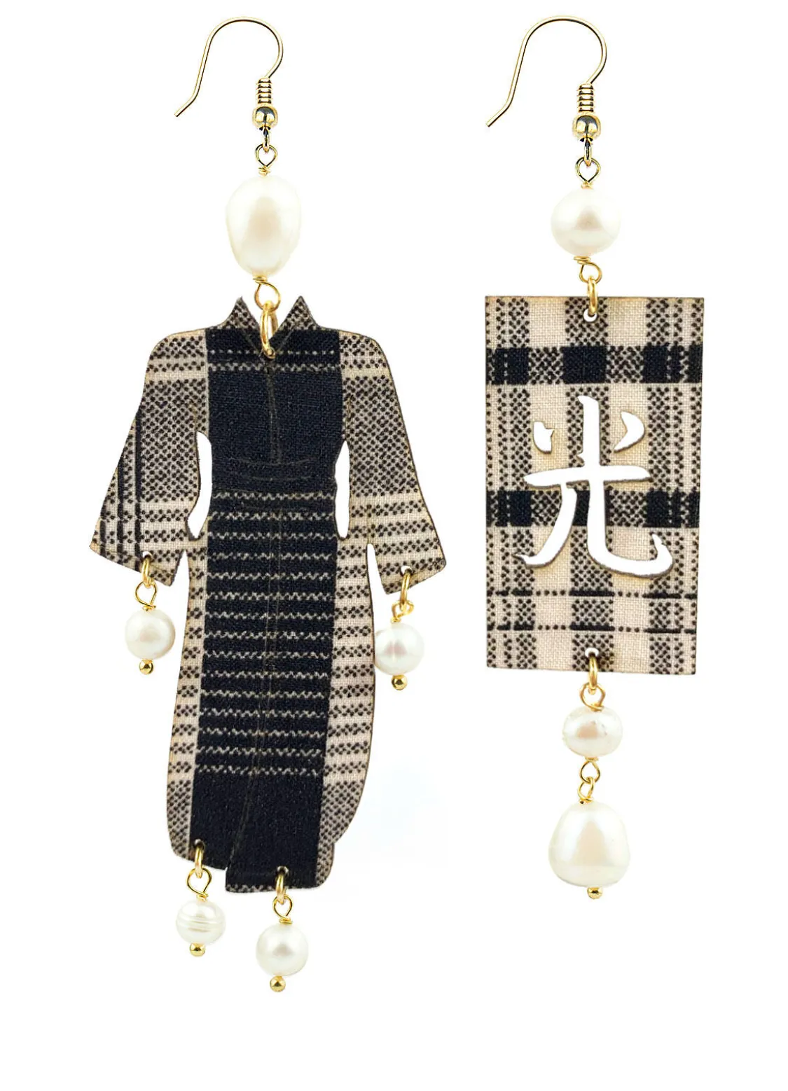 Orecchini Kimono Quadretto Grande Perla