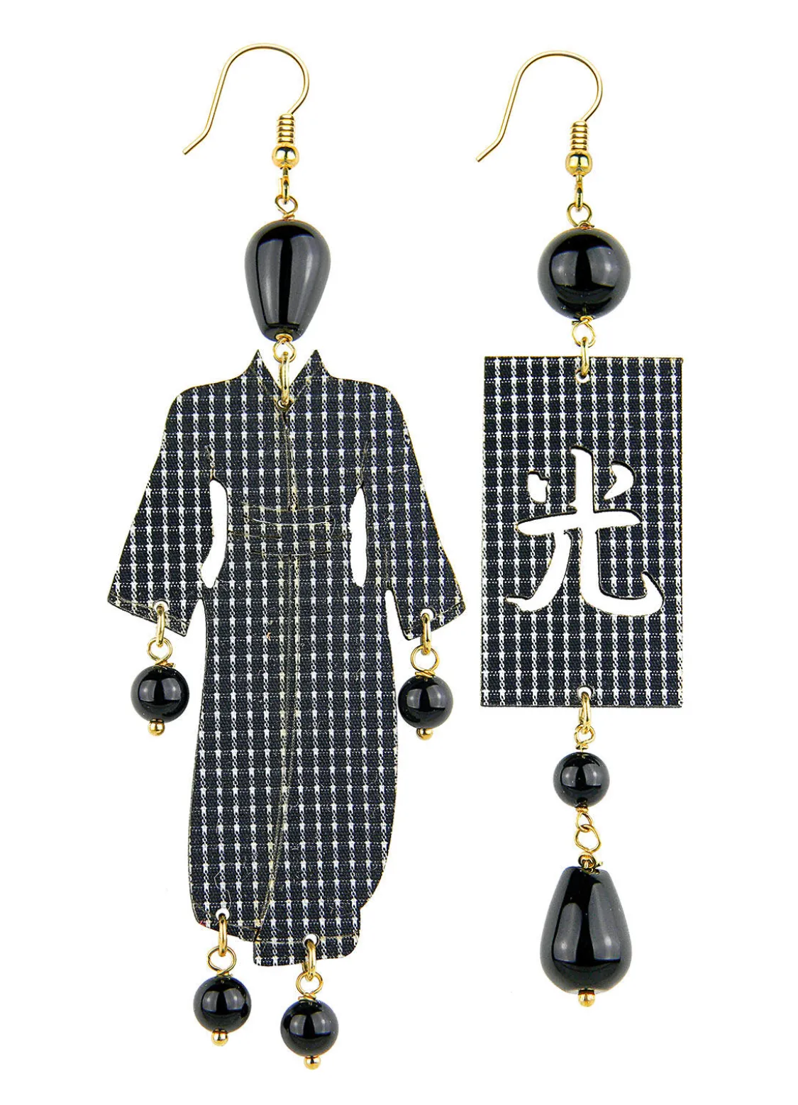 Orecchini Kimono Riga Grande Nero