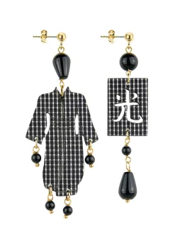 Orecchini Kimono Riga Piccolo Nero