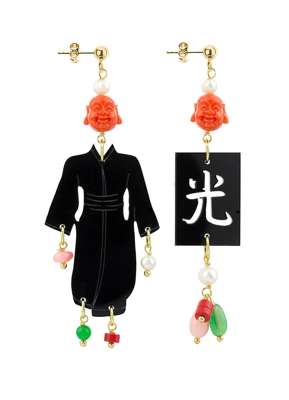 Orecchini Kimono Special Piccolo Plexi Nero