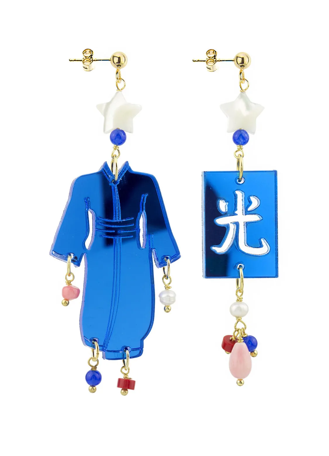 Orecchini Kimono Special Piccolo Plexi Azzurro