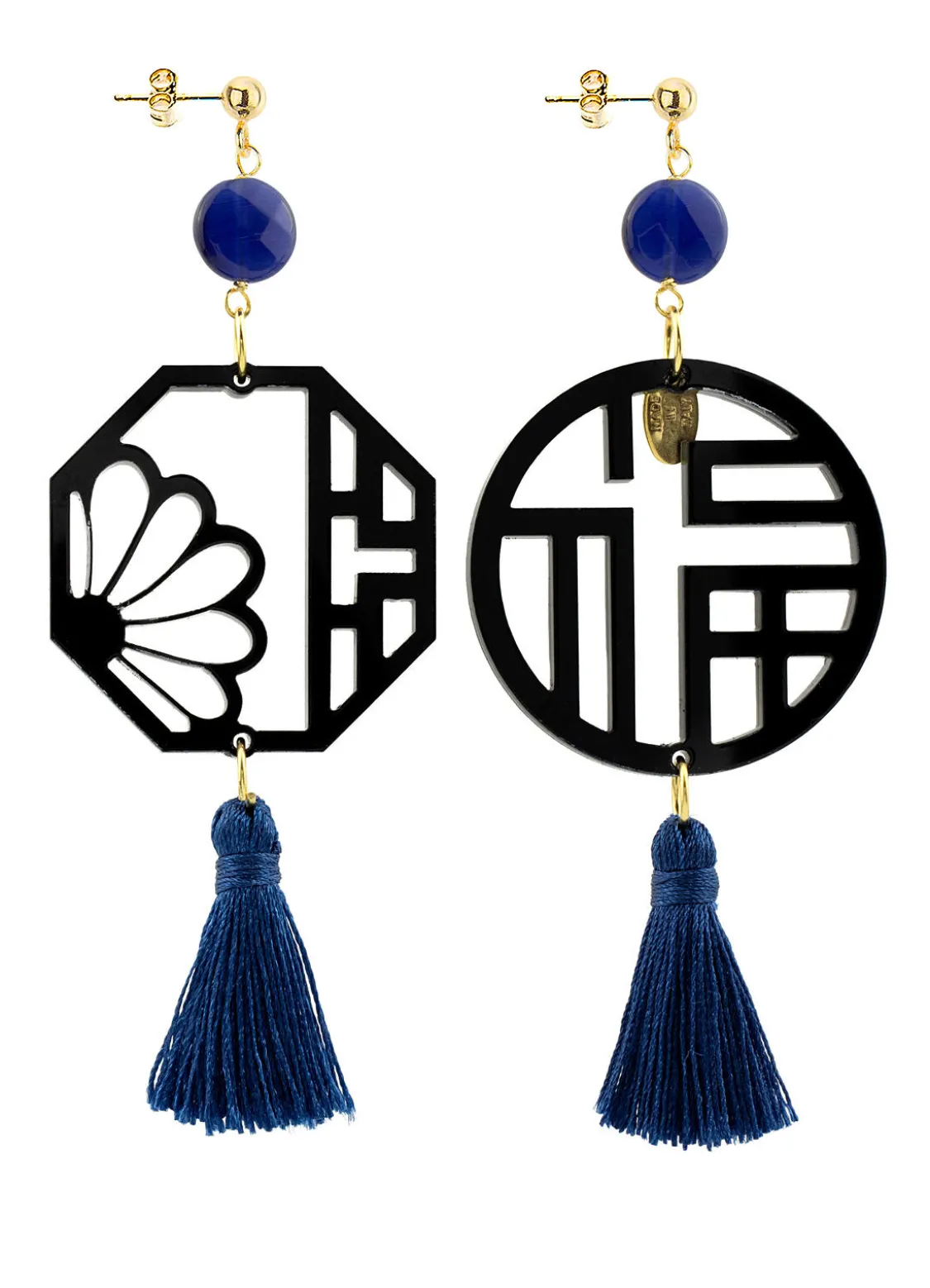 Orecchini Lu Plexi Nappa Blu