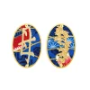 Orecchini Mamma Clips Ovale Blu