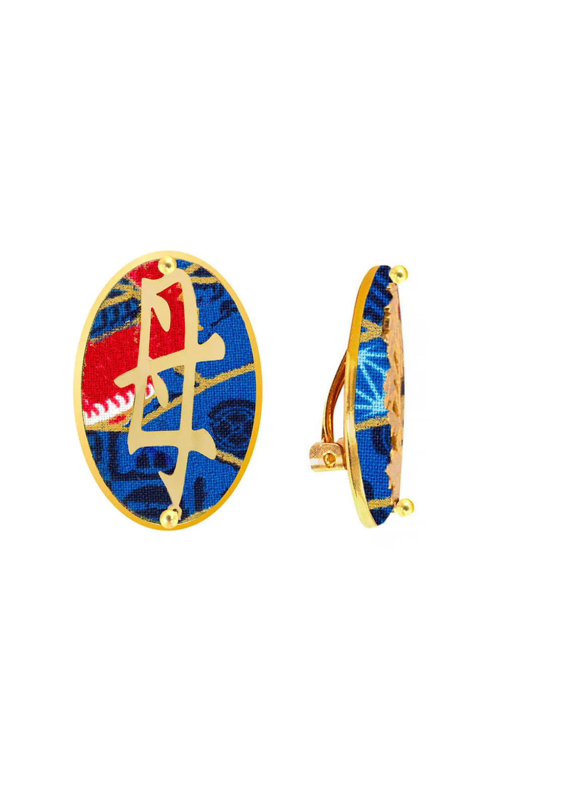 Orecchini Mamma Clips Ovale Blu