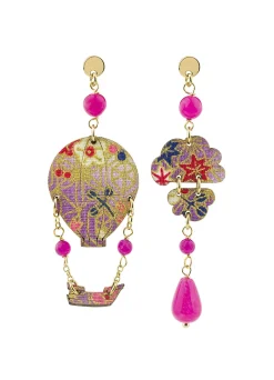 Orecchini Mongolfiera Mini Fucsia