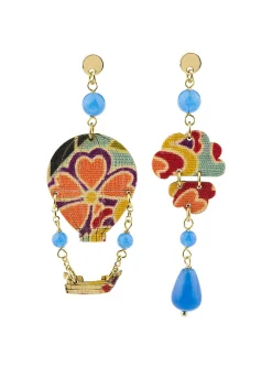 Orecchini Mongolfiera Mini Azzurro