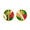 Orecchini Palma Clips Tondo Verde