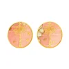 Orecchini Palma Clips Tondo Rosa