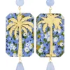 Orecchini Palma Fiori Celeste Sfaccettato