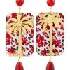 Orecchini Palma Fiori Perla Rubino