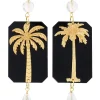 Orecchini Palma Plexiglass Nero Perla