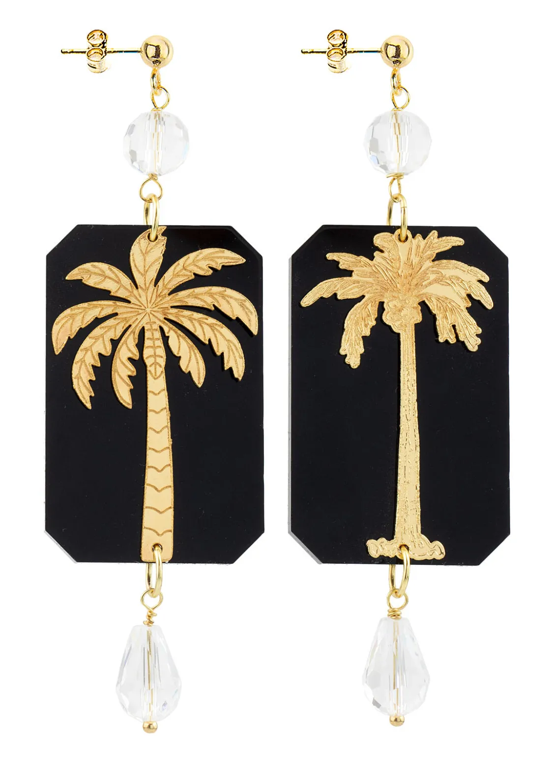 Orecchini Palma Plexiglass Nero Perla